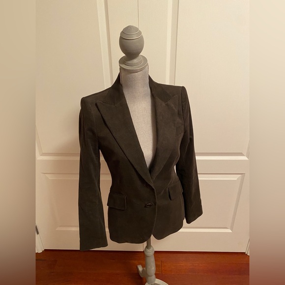 Zara Fall Corduroy Blazer US 6 - NWOT Brown/Green - Picture 2 of 11